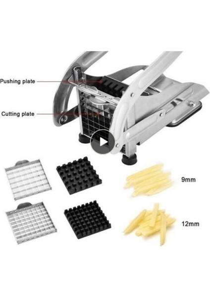 Gümüş-A Paslanmaz Çelik Sebze Kesici Patates Cipsi Makinesi Et Kıyıcı Kesme Makinesi Patates Kesici Manuel Mutfak Alet (Yurt Dışından) indirimleri