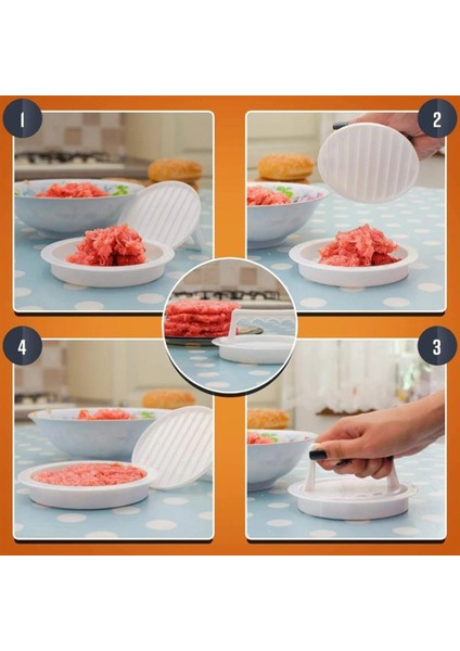 Siyah Yuvarlak Şekil Hamburger Et Basın Makinesi Yapışmaz Hamburger Eti Sığır Barbekü Burger Et Presi Mutfak Aracı Aksesuarları (Yurt Dışından)