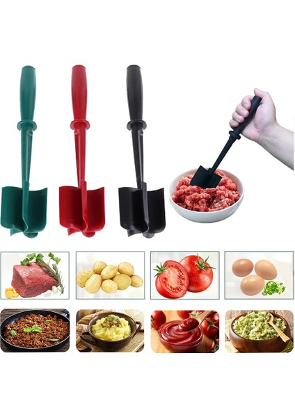 Yeşil Mutfak Et Kıyıcı Kıyma Sığır Ezici Gereçler Isıya Dayanıklı Yapışmaz Hamburger Doğrama Patates Ezici Aracı Mutfak Aletleri (Yurt Dışından)