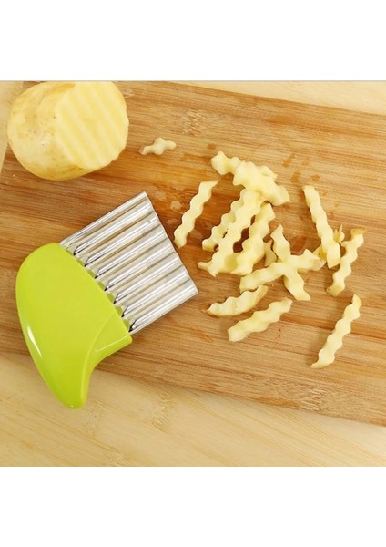 1 Adet Yeşil Patates Cipsi Dilimleme Sebze Meyve Oluklu Dalgalı Bıçak Patates Kızartması Patates Doğrayıcı Mutfak Gereçleri Aksesuarları Gadget Malzemeleri (Yurt Dışından) modelleri