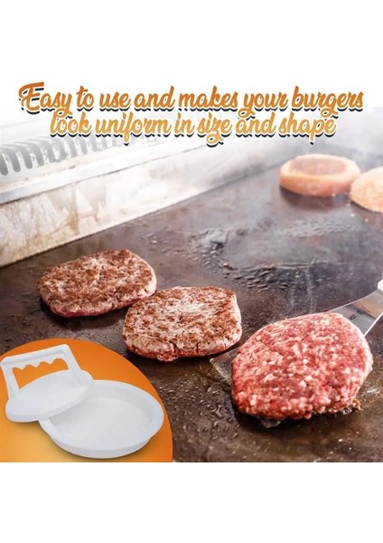 Beyaz Hamburger Makinesi Hamburger Presi Yuvarlak Şekil Yapışmaz Şef Köfte Hamburger Eti Sığır Izgara Burger Kalıp Basın Patty Maker Kalıp (Yurt Dışından)