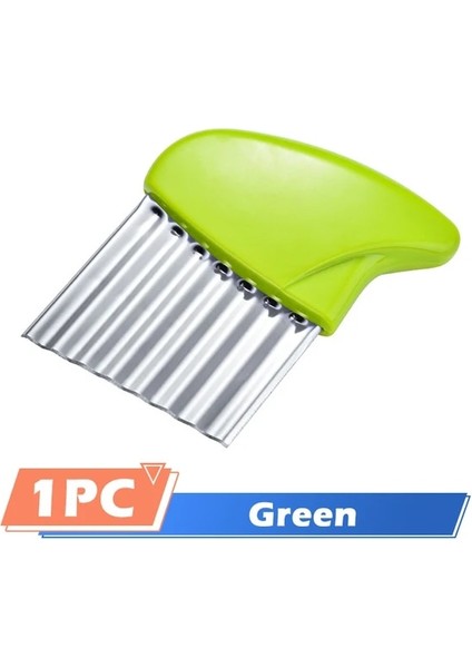 Yeşil 1 Pc Kızartması Kesici Çip Aksesuarları Oluklu Dilimleme Mutfak Dalgalı Sebze Fransız Patates Gadget Kesici Patates Meyve Bıçağı (Yurt Dışından)