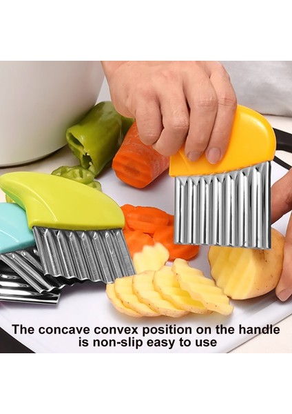 Mavi Mini Paslanmaz Çelik Patates Cipsi Dilimleme Sebze Meyve Kırışık Dalgalı Dilimleme Bıçağı Patates Doğrayıcı Mutfak Aksesuarları Araçları (Yurt Dışından) modelleri