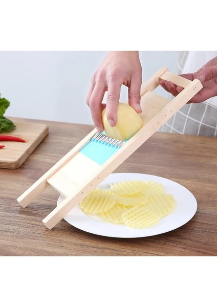 Ahşap Patates Izgara Dilimleyici Sebze Rende Oluklu Net Doğrayıcı Kesici Dalga Bıçağı Parçalayıcı Salata Mutfak Parçalayıcı Soyucu Ezici (Yurt Dışından) fiyatları