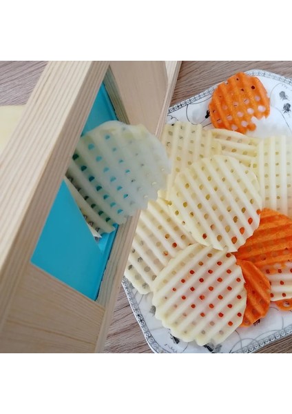 Ahşap Patates Izgara Dilimleyici Sebze Rende Oluklu Net Doğrayıcı Kesici Dalga Bıçağı Parçalayıcı Salata Mutfak Parçalayıcı Soyucu Ezici (Yurt Dışından) indirimleri