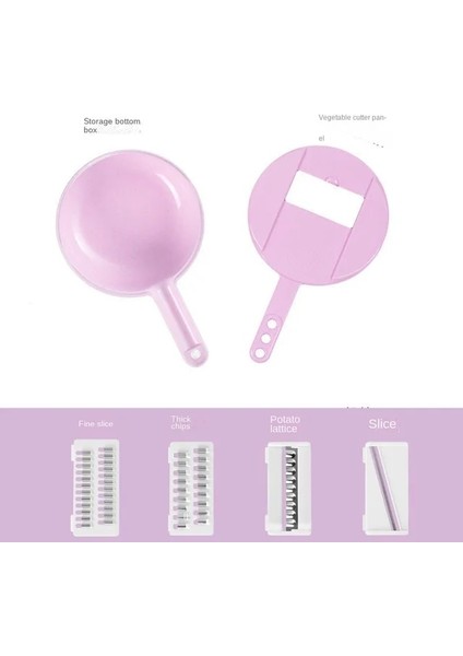 Buğday Pembe 6 Parça Çok Fonksiyonlu Sebze Kesici Patates Dilimleyici Rende Dilimleme Mutfak Malzemeleri Ev Tel Kazıyıcı Silecek (Yurt Dışından)