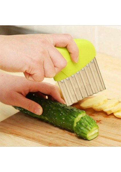 1 Adet Yeşil Patates Cipsi Dilimleme Sebze Meyve Oluklu Dalgalı Bıçak Patates Kızartması Patates Doğrayıcı Mutfak Gereçleri Aksesuarları Gadget Malzemeleri (Yurt Dışından) fırsatları