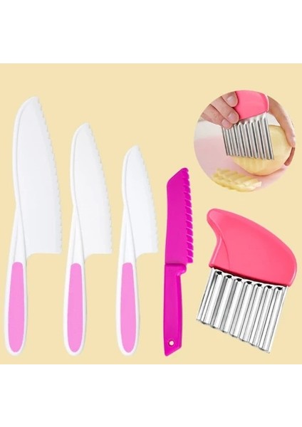 5 Adet TYPE10 Paslanmaz Çelik Patates Cipsi Dilimleme Hamur Sebze Meyve Buruşuk Dalgalı Dilimleme Bıçağı Patates Kesici Kıyıcı Fransız Fry Maker Araçları (Yurt Dışından)