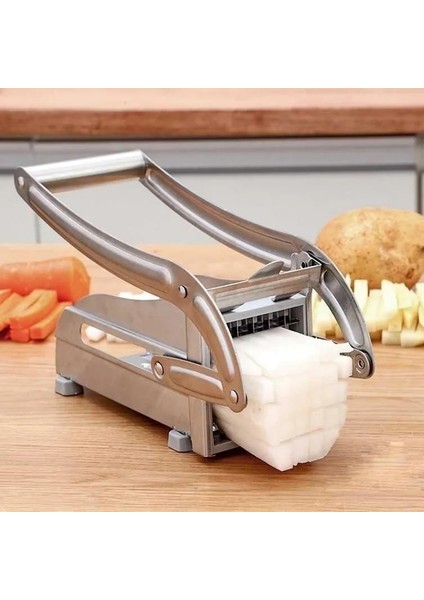 1 Takım Çelik Cips Makinesi Paslanmaz Aletler Dilimleme Patates Kesici Mutfak Patates Patates Sebze Makinesi Kızartması Kesici Manuel Kesici Fransız (Yurt Dışından) fiyatları