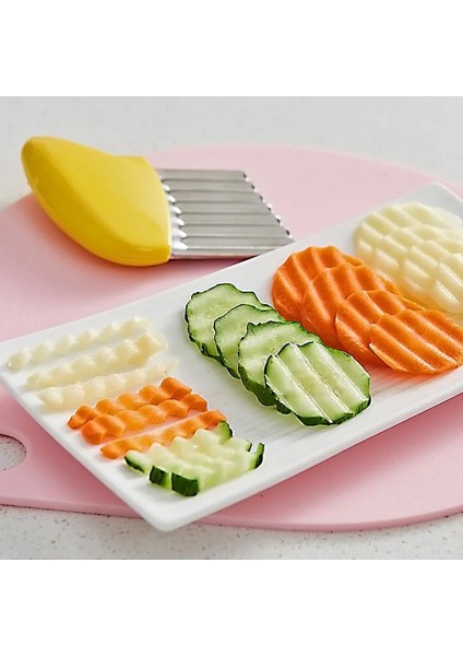 1 Adet Mavi Patates Cipsi Dilimleme Sebze Meyve Oluklu Dalgalı Bıçak Patates Kızartması Patates Doğrayıcı Mutfak Gereçleri Aksesuarları Gadget Malzemeleri (Yurt Dışından)