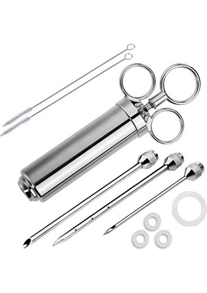 Kutu ile -A Paslanmaz Çelik Hindi Baharat Iğnesi Baharat Şırınga Barbekü Et Lezzet Enjektör Pişirme Araçları Sos Turşusu Şırınga Eki (Yurt Dışından)