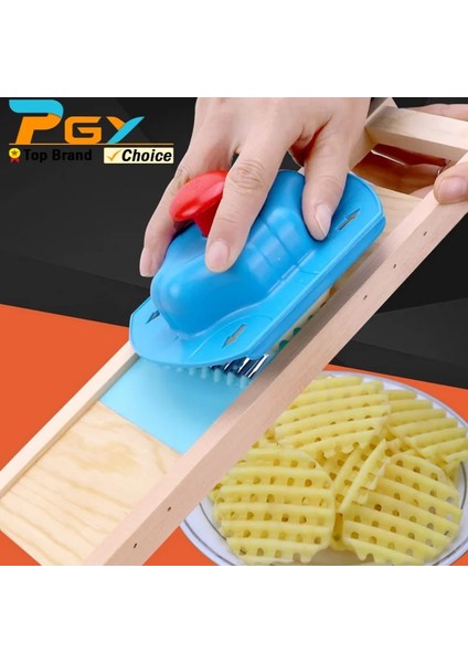 Mavi Dilimleyici Ahşap Patates Izgara Dilimleyici Sebze Rende Oluklu Net Kıyıcı Kesici Dalga Bıçak Parçalayıcı Salata Mutfak Parçalayıcı Soyucu Ezici (Yurt Dışından) fiyatları