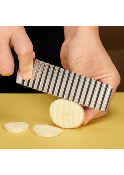 D Paslanmaz Çelik Patates Cipsi Dilimleme Hamur Sebze Meyve Kırışık Dalgalı Dilimleme Bıçağı Patates Kesici Kıyıcı Fransız Kızartma Makinesi (Yurt Dışından) modelleri
