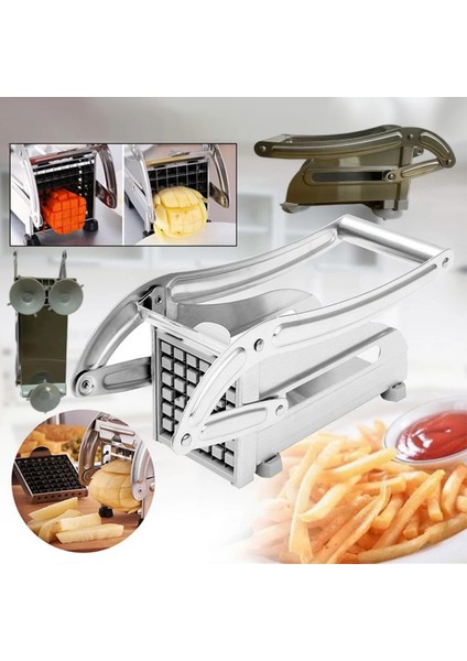 Gösterildiği Gibi Manuel Patates Kesici Paslanmaz Çelik Patates Kızartması Dilimleme Patates Cipsi Makinesi Et Kıyıcı Dicer Kesme Tezgahları Mutfak Için (Yurt Dışından) modelleri