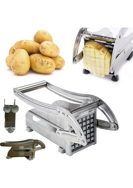 Gösterildiği Gibi Manuel Patates Kesici Paslanmaz Çelik Patates Kızartması Dilimleme Patates Cipsi Makinesi Et Kıyıcı Dicer Kesme Tezgahları Mutfak Için (Yurt Dışından) fırsatları