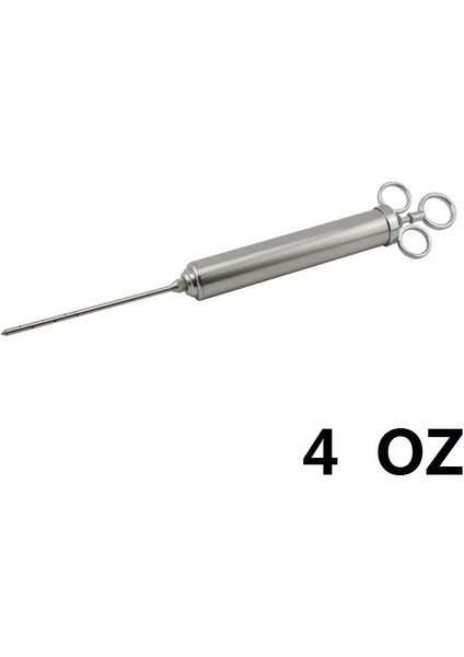 Siyah 4 Oz Paslanmaz Çelik Et Turşusu Lezzet Enjektör Kiti 1/2 Fincan Kapasiteli Barbekü Baharat Enjektörü 2 Profesyonel Iğneler ile Fırça (Yurt Dışından)