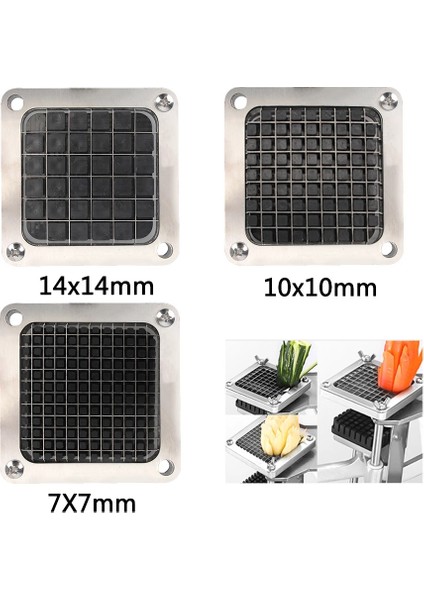 14MM Bıçak Kesme Makinesi +3 Bıçak Boyutu, Cips Kesici Parçaları Paslanmaz Çelik Fransız Kızartma Kesici Fransız Kızartma Patates Cipsi Kesiciler (Yurt Dışından) indirimleri