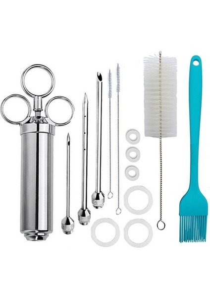 B1 Et Turşusu Enjektörü Paslanmaz Çelik Gıda Sınıfı Izgara Hindi Barbekü Baharat Sosu Lezzet Iğnesi Mutfak Pişirme Şırınga Makinesi (Yurt Dışından)