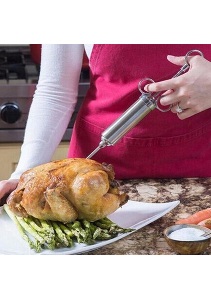 2 Iğneli Paslanmaz Çelik Iğneler Baharat Şırınga Seti Barbekü Et Lezzet Enjektör Kithen Sos Marinade Şırınga Aksesuarı (Yurt Dışından) modelleri