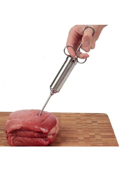 2 Iğneli Paslanmaz Çelik Iğneler Baharat Şırınga Seti Barbekü Et Lezzet Enjektör Kithen Sos Marinade Şırınga Aksesuarı (Yurt Dışından) indirimleri