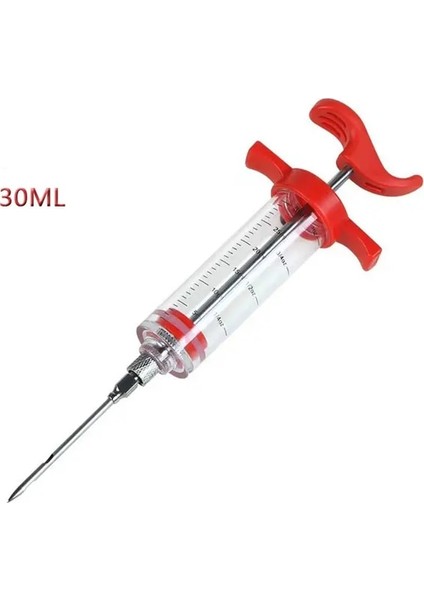 Kırmızı Marinade Enjektör Met Rvs Naalden Barbekü Vlees Spuit Saus Injectie Kalkoen Kip Spuit Keuken Accessorie Gereedschap (Yurt Dışından)