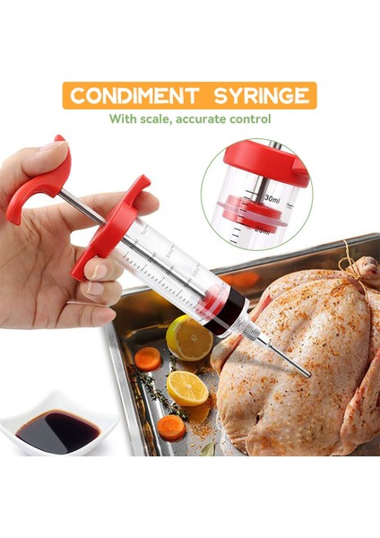 1 Enjektör 1 Iğne Lezzet Iğne Barbekü Et Şırınga Turşusu Mutfak Pişirme Domuz Eti Biftek Et Sosları 3 Paslanmaz Çelik Iğneler ile Mutfak Gereçleri (Yurt Dışından)