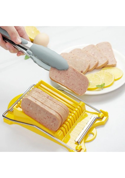 Sarı Öğle Yemeği Et Dilimleyici 10 Paslanmaz Çelik Teller Dilimleyici Gıda Kesici Mutfak Gadget Peynir Yumurta Sebze Meyve Yumuşak Gıda Suşi (Yurt Dışından) indirimleri