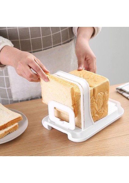 Beyaz Ekmek Dilimleme Plastik Tost Dilimleme Aracı Ayarlanabilir Tost Kesme Kılavuzu Kaymaz Somun Kesici Raf Taşınabilir Sandviç Kesici (Yurt Dışından) fırsatları