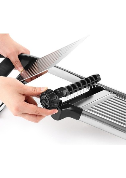 Siyah Sebze Manuel Mandoline Mutfak Kesici Rende Paslanmaz Aletler Bıçaklar Sebze Çelik 304 Profesyonel Ayarlanabilir Dilimleme (Yurt Dışından) fırsatları
