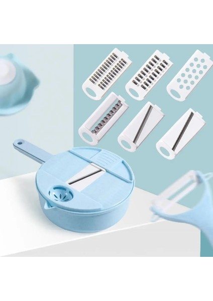 Sky Blue 1 Takım El Korumalı Faydalı Patates Rendesi Gıda Sınıfı Emek Tasarrufu Sağlayan Basit Kullanım Sebze Dilimleyici (Yurt Dışından) modelleri