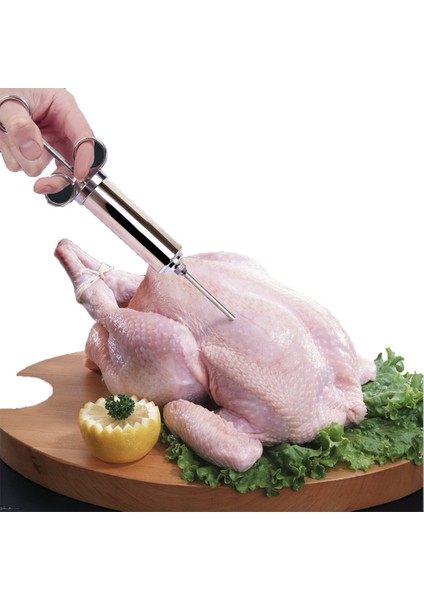 304SS 2iğne 2fırça Ağır Hizmet Et Enjektörü 304 Paslanmaz Çelik - 2 Oz Baharat Enjektörü - Marine Enjektör Şırıngası 2 Iğne Içerir (Yurt Dışından)