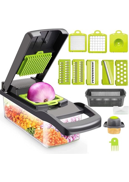 Leeseph Manuel Sebze Doğrayıcı, Çok Fonksiyonlu Gıda Mutfak Sebze Dilimleyici Kesici Kıyıcı Havuç Dicer Yumurta Konteynerli (Yurt Dışından) fiyatları