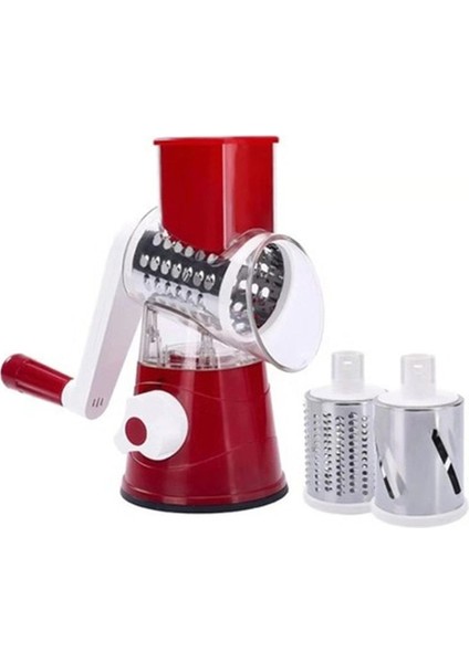 Kırmızı Sebze Rende Dilimleme Manuel Mutfak Rende Sebze Doğrayıcı Yuvarlak Mandolin Kesici Patates Spiralizer 3 In 1 Ev Aletleri (Yurt Dışından)
