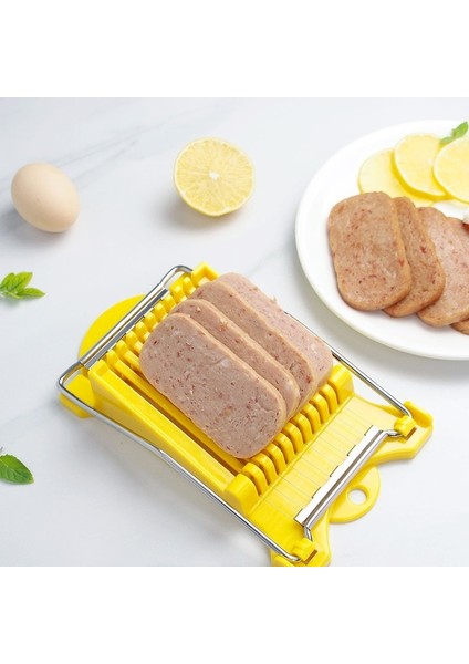 Sarı Öğle Yemeği Et Dilimleyici 10 Paslanmaz Çelik Teller Dilimleyici Gıda Kesici Mutfak Gadget Peynir Yumurta Sebze Meyve Yumuşak Gıda Suşi (Yurt Dışından) indirimleri