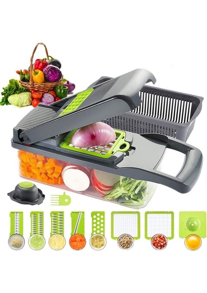 Yeşil Gıda Parçalayıcı Sebze-Meyve-Peynir-Soğan Doğrayıcı Dilimleyici Dicer Domates Kesici Rende 12 In 1 Sebze Doğrayıcı Mutfak Gadget Setleri (Yurt Dışından) fiyatları