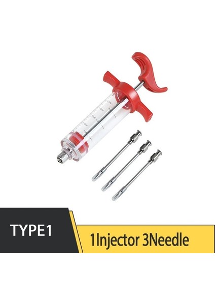 1 Enjektör 3 Iğneli Şırınga Aracı Barbekü Baharat Suyu Baharat Iğnesi Mutfak Iğne Şırınga Kızartma Sığır Hindi Marine Şırınga Biftek Catering (Yurt Dışından)