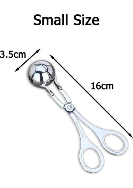 Küçük 3.5 cm Yapışmaz Köfte Makinesi Köfte Klip Pirinç Topu Kaşık Paslanmaz Çelik Balık Topu Hızlı Form Yapma Kalıp Mutfak Pişirme Aletleri (Yurt Dışından)