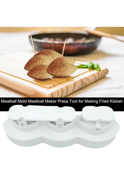 Beyaz S Köfte Yapma Aracı Kalıp Dıy Köfte Makinesi Kızarmış Kibbeh Pirinç Topları Yapmak Için Basın Aracı Pişirme Aracı Mutfak Gadget'ı (Yurt Dışından)