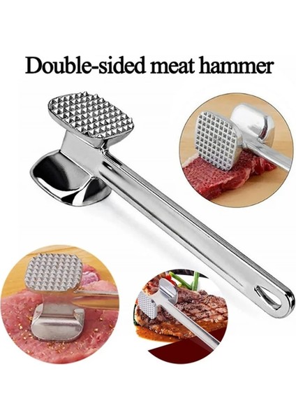L Et Yumuşatıcı Çekiç Ev Paslanmaz Çelik Biftek Metal Çekiç Mutfak Aracı Ağır Hizmet Tipi Dayanıklı Çift Taraflı Yumuşatıcı (Yurt Dışından) indirimleri