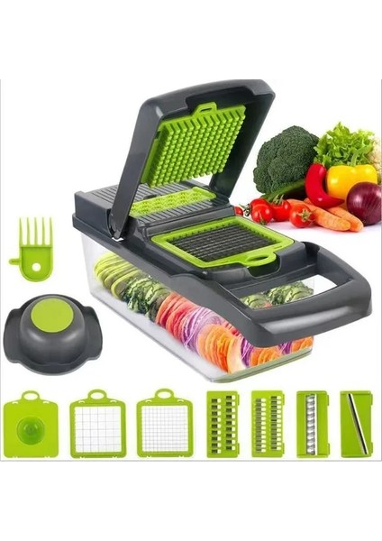 Sıcak Sebze Dilimleyici Kesici Öğütücüler Dilimleme Sepeti ile Çok Fonksiyonlu Meyve Patates Soğan Sarımsak Kıyıcı Rende Mutfak Gereçleri (Yurt Dışından)