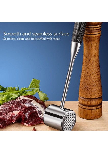 Kısa Saplı Et Tokmakları Tenderizer Mükemmel Paslanmaz Çelik Malzemeler Tokmaklar Tenderizer Çoklu Özellikler Çift Taraflı Çekiç Et Çekici (Yurt Dışından)