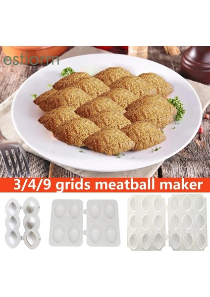 4 Delik 9 Delik Manuel Içli Köfte Ekspres Köfte Makinesi Köfte Kalıp 5 cm 7 cm Basın Patty Etli Turta Kıyma Işlemci Mutfak Gereçleri (Yurt Dışından)