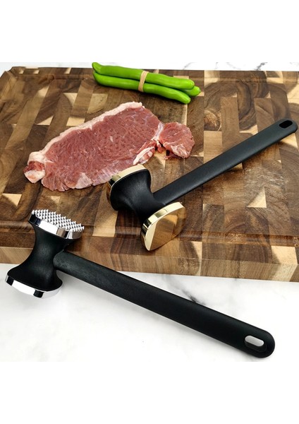 Gümüş Altın Biftek Çekiç Tokmak Çift Taraflı Çinko Alaşımlı Et Yumuşatıcı Gıda Sınıfı Et Pounder, Gıda Lezzetini En Üst Düzeye Çıkarır (Yurt Dışından)