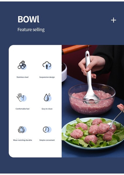Pıc Olarak Yapışmaz Yaratıcı Köfte Makinesi Kaşık Et Balya Makinesi ile Eliptik Sızıntı Deliği Köfte Kalıp Mutfak Eşyası Gadget Et Aracı (Yurt Dışından)