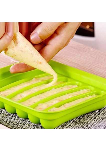 Kırmızı Sosis Makinesi Kalıp 6 Izgaralar Silikon Dıy Jambon Hot Dog Kapaklı Kalıplar Yapma Mutfak Ev Sosis Kek Pişirme Araçları Kalıpları (Yurt Dışından)