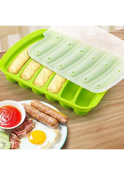 Kırmızı Sosis Makinesi Kalıp 6 Izgaralar Silikon Dıy Jambon Hot Dog Kapaklı Kalıplar Yapma Mutfak Ev Sosis Kek Pişirme Araçları Kalıpları (Yurt Dışından)