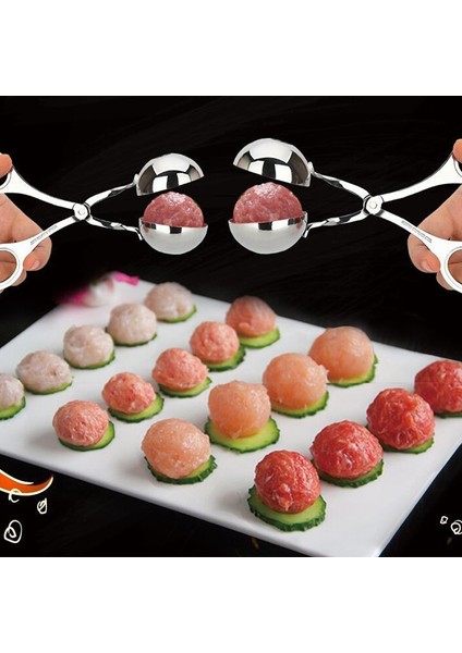 S Köfte Makinesi Paslanmaz Çelik Köfte Makinesi Klip Balık Köfte Pirinç Topu Yapma Kalıp Pişirme Kepçe Mutfak Aksesuarları (Yurt Dışından) fırsatları