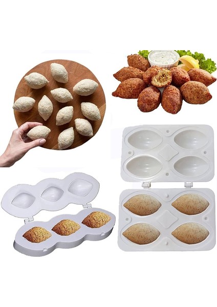 3 Delik -S Köfte Makinesi Manuel Köfte Kalıp Makinesi Mutfak Aletleri Doldurulmuş Köfte Içli Köfte Yapımcısı Işlemci Rulo Kek Tatlı Dekor (Yurt Dışından)