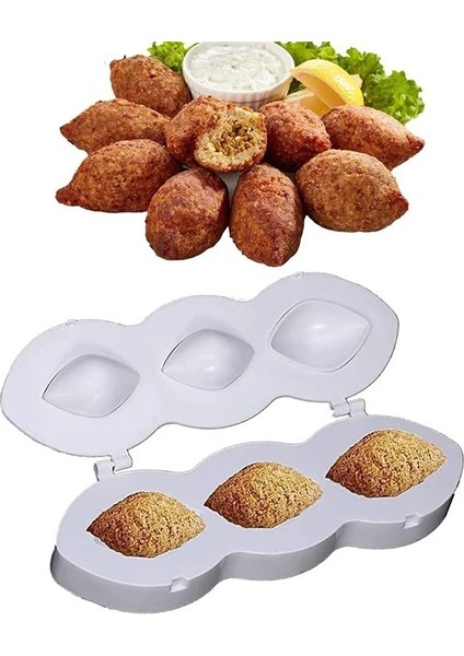 3 Delik -S Köfte Makinesi Manuel Köfte Kalıp Makinesi Mutfak Aletleri Doldurulmuş Köfte Içli Köfte Yapımcısı Işlemci Rulo Kek Tatlı Dekor (Yurt Dışından)
