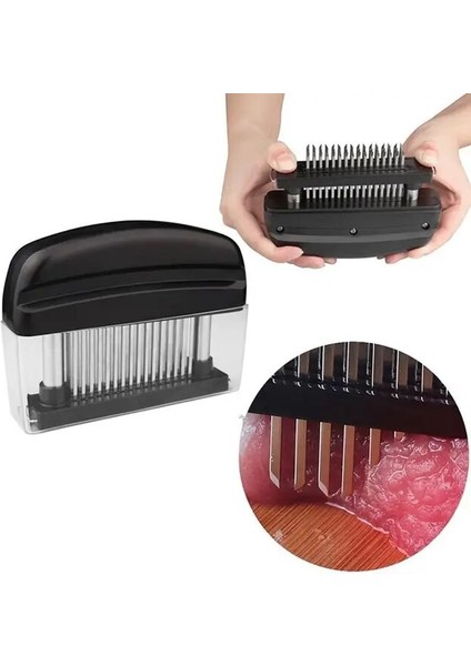 Detay Olarak Siyah M Profesyonel 48 Adet Iğneler Paslanmaz Çelik Et Tenderizer Mutfak Pişirme Araçları Mutfak Için Ihale Et Çekiç Çekiç Et Aracı (Yurt Dışından)